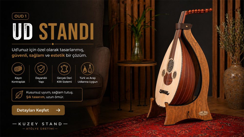 Ud Standı (Tekli) – Ahşap Ud Standı | Oud Stand