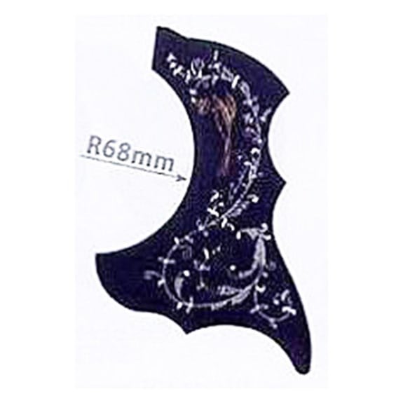 A25D Akustik Gitar Pickguard Desenli Siyah