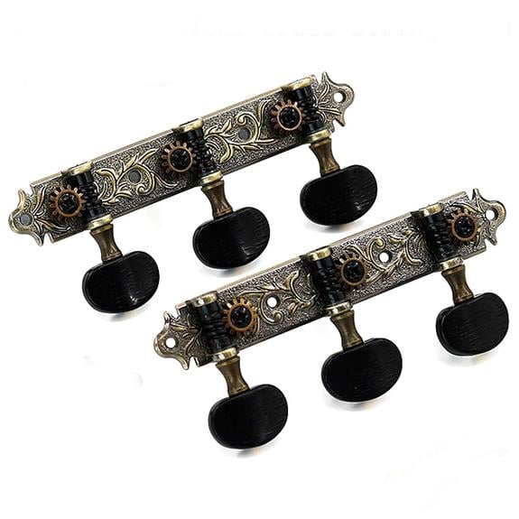 Der Jung DJ105AB Antik Pirinç Klasik Gitar Burgusu Takım (3-3 Dizilim) (RS Sistem)