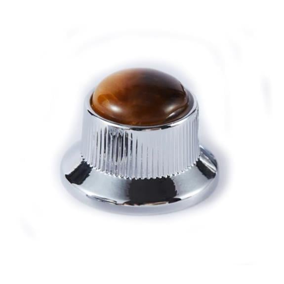 Guyker Kehribar Taşlı Alyanlı Metal Knob Krom