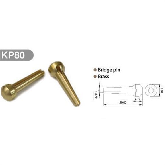Partsland KP80 Pirinç Akustik Gitar Takım Pini (6 adet)
