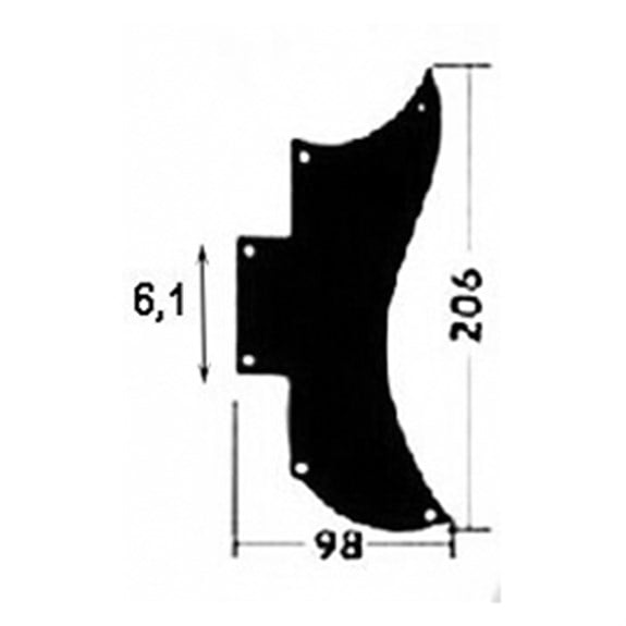 PG6 Elektro Gitar Pickguard Siyah 3 Kat