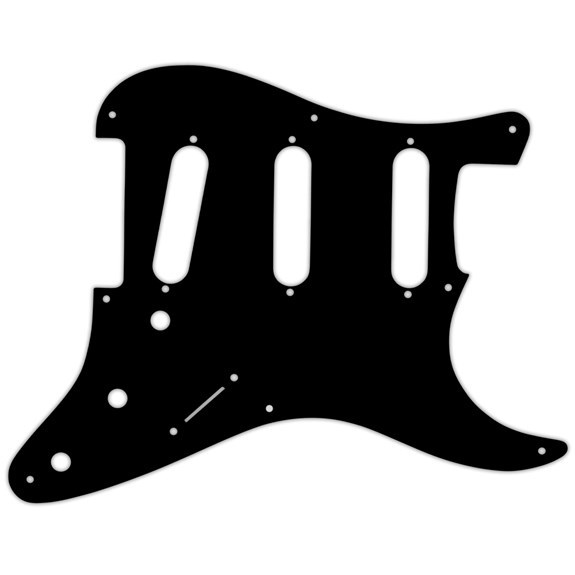 WD Orijinal 8 Delik Fender American Stratocaster Pickguard Tek Kat Siyah (El Yapımı)