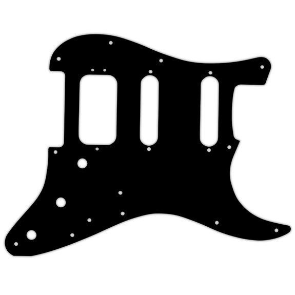 WD Orijinal Fender HSS American Deluxe Stratocaster Pickguard 3 Kat Siyah (El Yapımı)