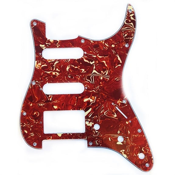 XD35HSS USA/Mex Strat Elektro Gitar Pickguard 4 Kat Kırmızı Tortoise 11 delik