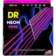 DR Neon Pink Elektro Gitar 0,10 Pembe Takım Tel (El yapımı)