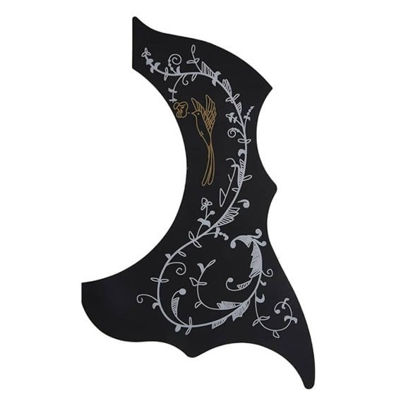 A25D Akustik Gitar Pickguard Desenli Siyah