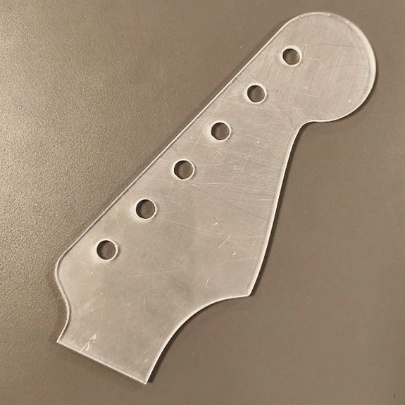 Akrilik 4mm Strat Standart Headstock Şablon