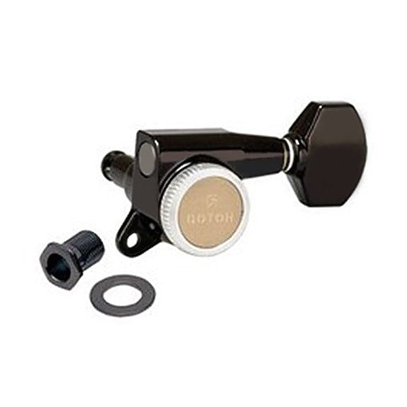 Gotoh SG381MGT BK Magnum Lock Trad. Kilitli Gitar Burgu Seti Solak veya Reverse Ters 6 Dizilim
