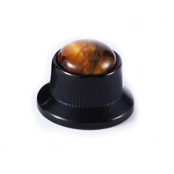 Guyker Kehribar Taşlı Alyanlı Metal Knob Siyah