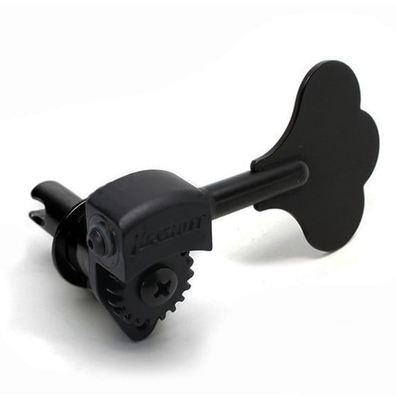 Hipshot Licenced Ultralite Clover Tekli Bas Gitar Burgu Sol Siyah (3/8) (Ekstra hafif)