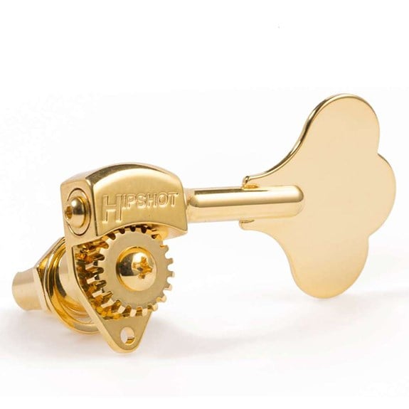 Hipshot Licenced Ultralite Clover Tekli Bas Gitar Burgu Sol Altın (3/8) (Ekstra hafif)