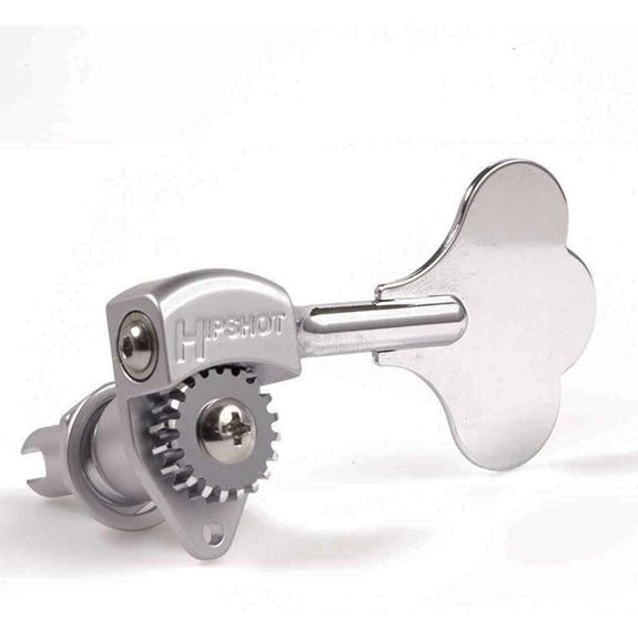 Hipshot Licenced Ultralite Clover Tekli Bas Gitar Burgu Sol Krom (1/2) (Ekstra hafif)