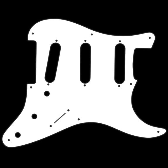 WD Orijinal 8 Delik Fender American Stratocaster Pickguard Tek Kat Beyaz (El Yapımı)