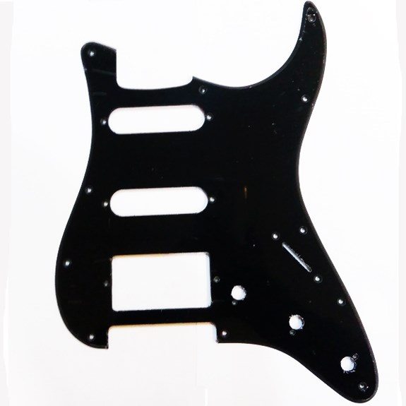 XD02SSH USA/Mex Strat Elektro Gitar Pickguard Tek Kat Siyah - 11 delik