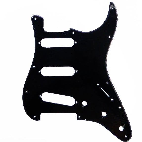 XD02SSS USA/Mex Strat Elektro Gitar Pickguard Tek Kat Siyah - 11 delik