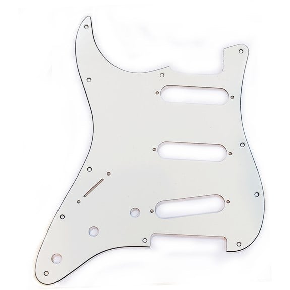 XD03SSSLH USA/Mex Solak Strat Elektro Gitar Pickguard 3 Kat Vintage White 11 delik