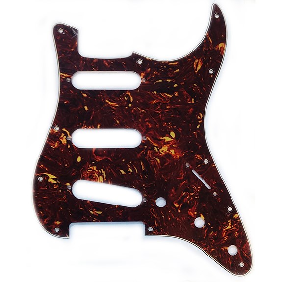 XD22SSS USA/Mex Strat Elektro Gitar Pickguard 4 Kat Tortoise 11 delik