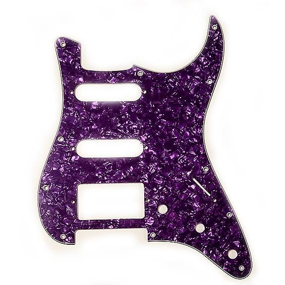 XD33HSS USA/Mex Strat Elektro Gitar Pickguard 3 Kat Mor Sedef 11 Delik
