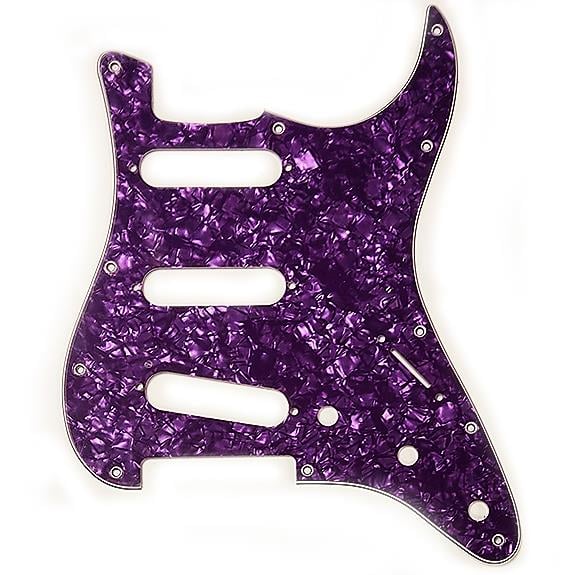 XD33SSS USA/Mex Strat Elektro Gitar Pickguard 3 Kat Mor Sedef 11 Delik