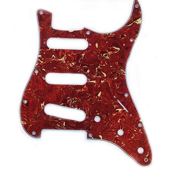 XD35SSS USA/Mex Strat Elektro Gitar Pickguard 4 Kat Kırmızı Tortoise 11 delik
