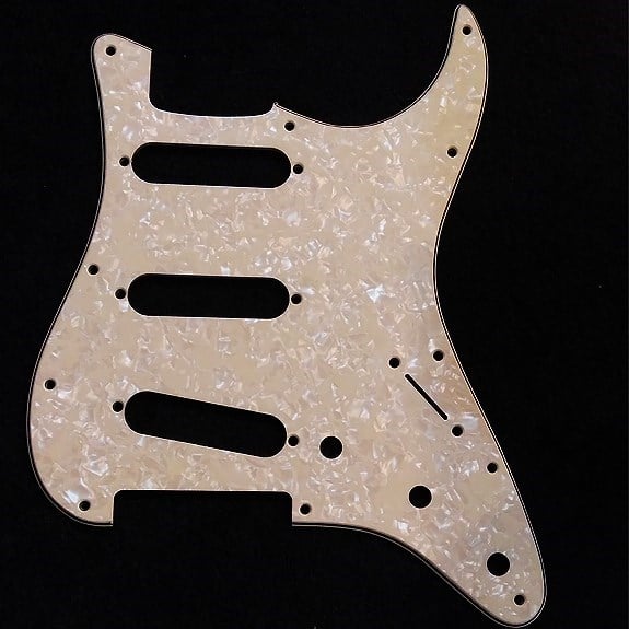 XD36SSS USA/Mex Strat Elektro Gitar Pickguard 3 Kat Krem Sedef - 11 Delik
