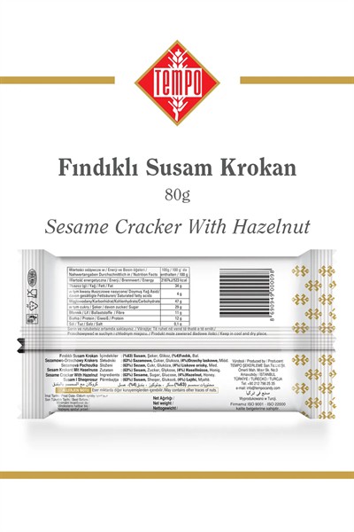 Ballı ve Fındıklı Susam Krokan 80 g x 16 Adet