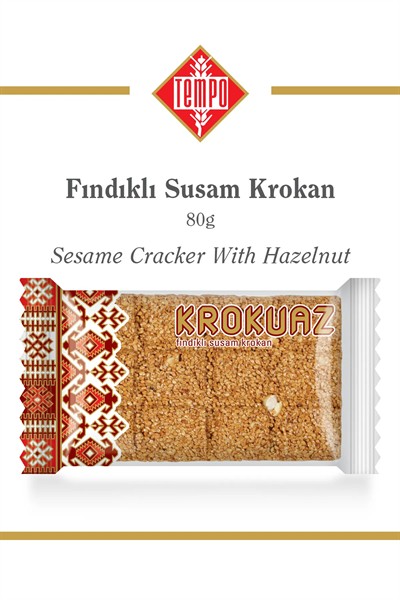 Ballı ve Fındıklı Susam Krokan 80 g x 16 Adet