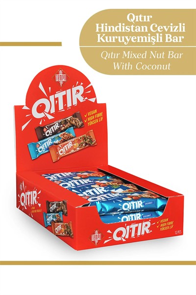 Hindistan Cevizli Kuruyemişli Bar 30 g X 12 Adet