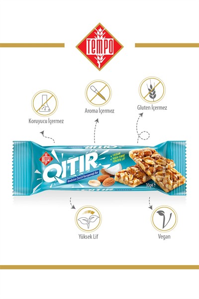 Hindistan Cevizli Kuruyemişli Bar 30 g X 12 Adet
