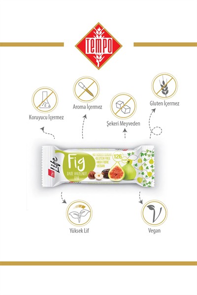 İncir Hurma Fındık Bar 30 g x 12 Adet