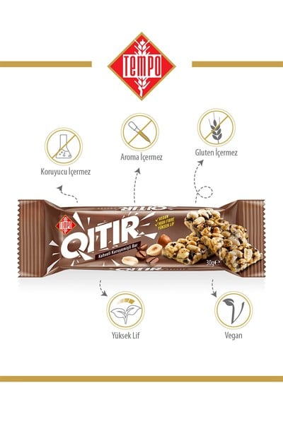 Kahveli Kuruyemişli Bar 30 g X 12 Adet