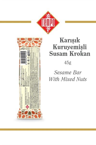 Karışık Kuruyemişli Susam Krokan 45 g x 12 Adet