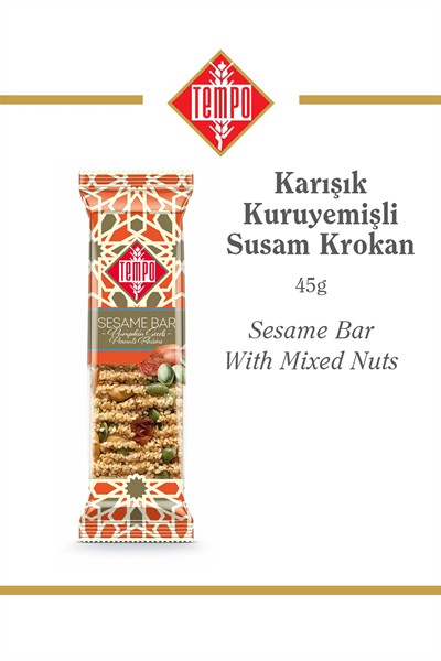 Karışık Kuruyemişli Susam Krokan 45 g x 12 Adet