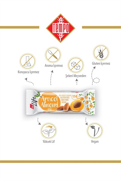 Kayısılı Bademli Bar 30 g x 12 Adet