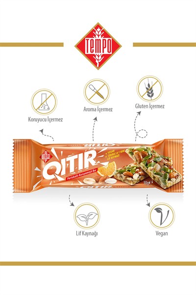 Portakallı Kuruyemişli Bar 30 g X 12 Adet