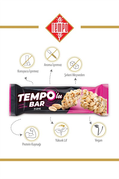 Tempolu Yer Fıstıklı Bar 30 g x 12 Adet