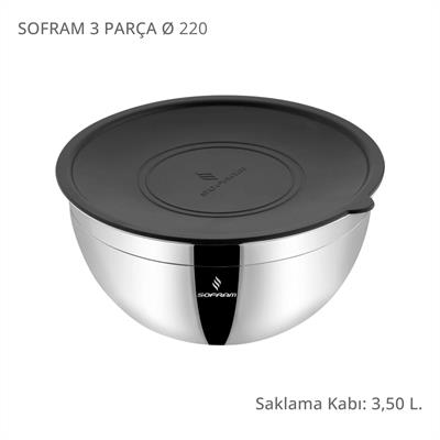 Sofram 3 Parça 22 cm Karıştırma ve Saklama Kabı