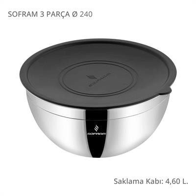 Sofram 3 Parça 24 cm Karıştırma ve Saklama Kabı
