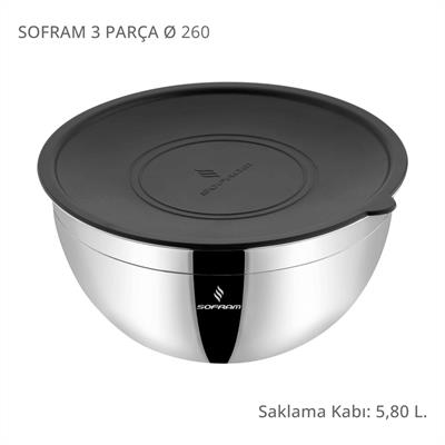 Sofram 3 Parça 26 cm Karıştırma ve Saklama Kabı