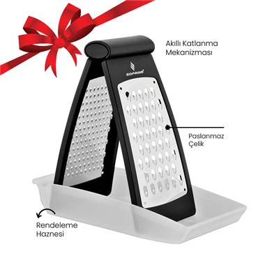 Sofram Barok 8 Parça Tencere Seti + Smart Rende (Siyah)