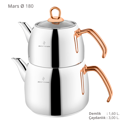 Sofram Mars Titanyum Aile Boy Çaydanlık Takımı