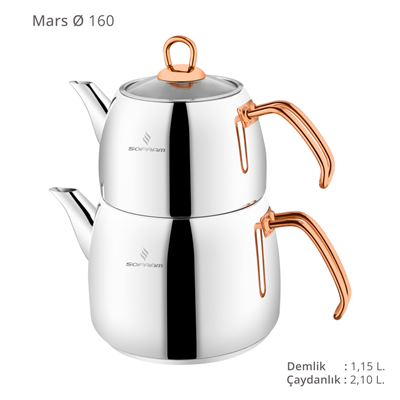 Sofram Mars Titanyum Orta Boy Çaydanlık Takımı