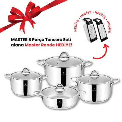 Sofram Master 8 Parça Tencere Seti + Master Rende (Siyah)