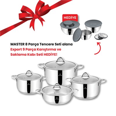Sofram Master 8 Parça Tencere Seti + Sofram Export Karıştırma ve Saklama Kabı Seti