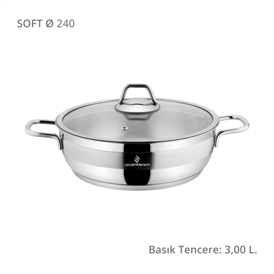 Sofram Soft 24 cm Basık Tencere