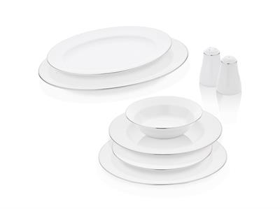 ​​​​​​​Taç Alyona 53 Parça 12 Kişilik Yemek Takımı Platin