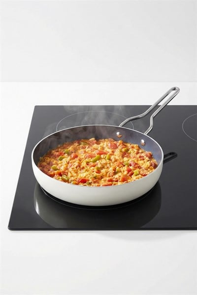 Taç Sera Feel Yanmaz Yapışmaz Seramik Tava 28 Cm / Beyaz