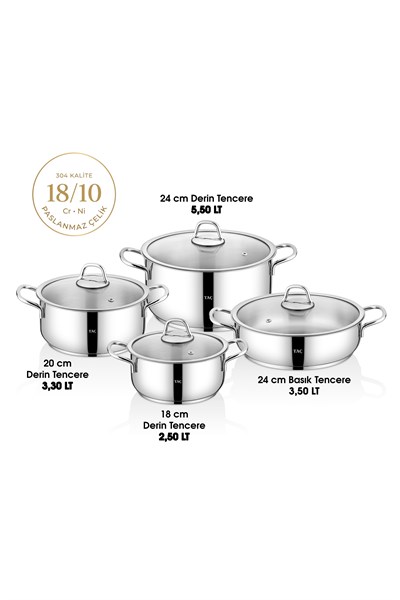 Taç Pro Steel 15 Parça Çelik Çeyiz Seti