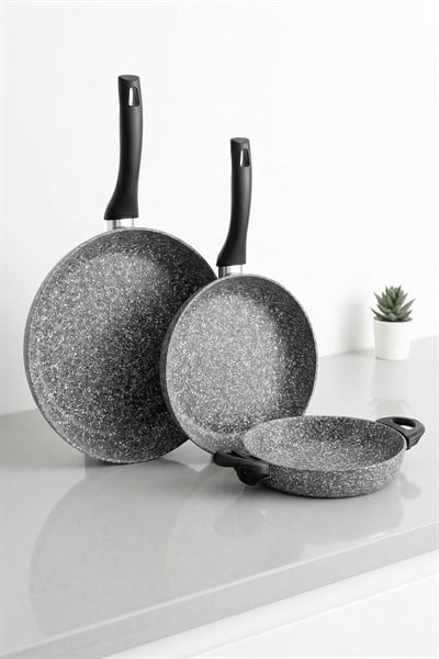 Taç Ultra Granit 3 Parça Tava Sahan Seti (20 Cm Sahan - 24/28 Cm Tava)